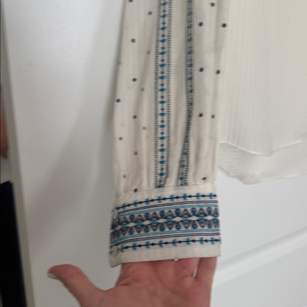 Veronica Beard Button Down Lightweight Cotton Top - image 3